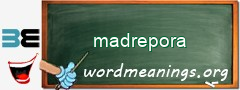 WordMeaning blackboard for madrepora